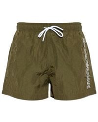 Emporio Armani - Logo Patch Drawstring Swim Shorts - Lyst