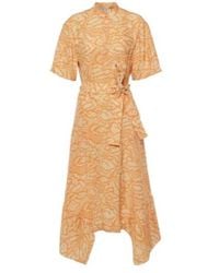 Stella McCartney - Printed Asymmetric Silk Midi Dress - Lyst