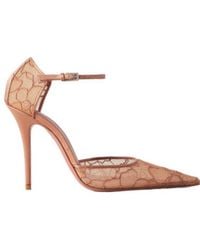 AMINA MUADDI - Satin-Trimmed Corded Lace Pumps - Lyst