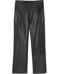 Saint Laurent - Pleat Detailed Straight Leg Trousers - Lyst