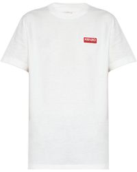 KENZO - Logo Patch Crewneck T-Shirt - Lyst