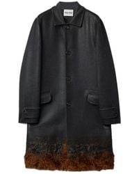 Miu Miu - Single-Breasted Double Wool And Shearling Coat - Lyst