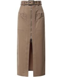 Dondup - Belted Zip-Front Midi Skirt - Lyst