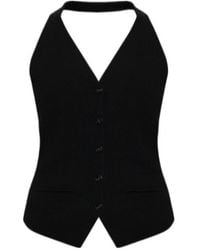 Lisa Yang - Immy Halterneck Buttoned Top - Lyst