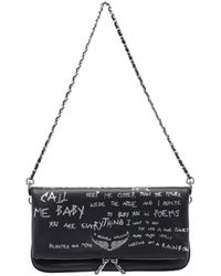 Zadig & Voltaire - Graffiti Printed Fold-Over Shoulder Bag - Lyst
