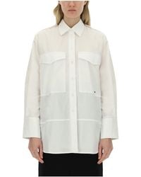 Victoria Beckham - Logo-Embroidered Cotton Shirt - Lyst