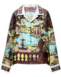 Versace - Pattern-Printed Twill Slim Shirt - Lyst