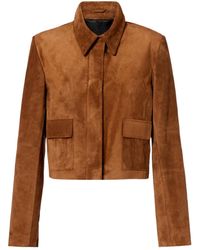 Nour Hammour - Bleeker Cropped Suede Jacket - Lyst