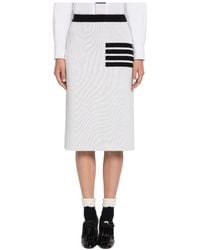 Thom Browne - 4-Bar Knitted Midi Skirt - Lyst