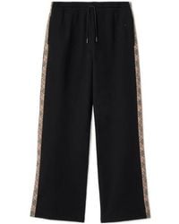 Burberry - Check Trim Drawstring Track Pants - Lyst