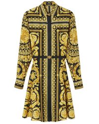 Versace - Heritage Baroque-Print Silk Minidress - Lyst