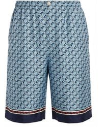 Gucci - Geometric Square G Printed Silk Shorts - Lyst