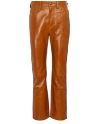 Acne Studios - High-Rise Straight Leather Pants - Lyst