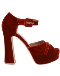 Malone Souliers - 125Mm Yuri Buckle Velvet Platform Heeled Sandals - Lyst