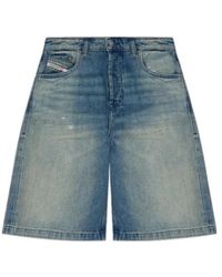 DIESEL - De-Sire Light-Wash Denim Shorts - Lyst