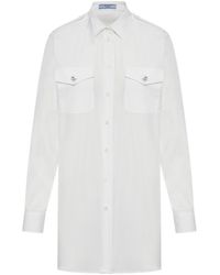 Prada - Button-Embellished Poplin Shirt - Lyst