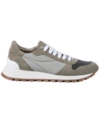 Brunello Cucinelli - Precious Toe Lace-Up Sneakers - Lyst