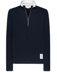 Thom Browne - Classic-Bar Half-Zip Sweatshirt - Lyst
