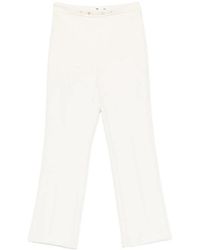Elisabetta Franchi - Cropped Logo-Plaque Trousers - Lyst