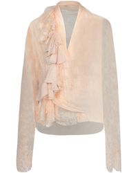 Alberta Ferretti - Ruffled Lace Detail Top - Lyst