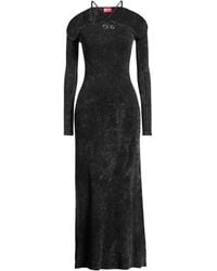 DIESEL - Solid Color V-Neck Long Sleeve Dress - Lyst