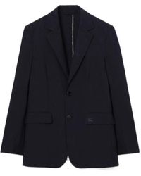 Burberry - Seersucker Cotton Linen Tailored Jacket - Lyst
