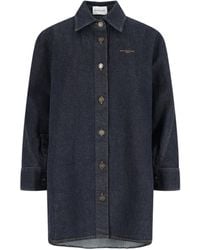 Givenchy - Logo Embroidered Denim Shirt - Lyst