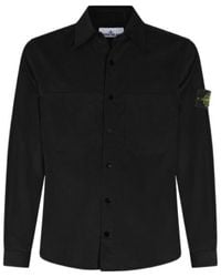 Stone Island - Logo Patch Long Sleeved Shirt - Lyst