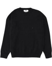 MSGM - Logo Patch Crewneck Knitted Jumper - Lyst