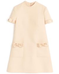 Valentino - Crepe Couture Bow Detailed Mini Dress - Lyst