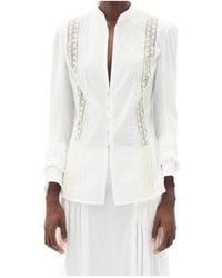 Ann Demeulemeester - Lidy Open Front Shirt With Lace Ribbons - Lyst