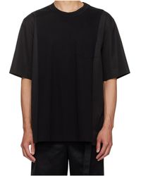 Sacai - Panelled T-Shirt - Lyst