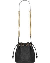 Saint Laurent - Cassandre Logo Plaque Bucket Bag - Lyst