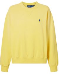 Polo Ralph Lauren - Embroidered Cotton-Blend Fleece Sweatsihrt - Lyst