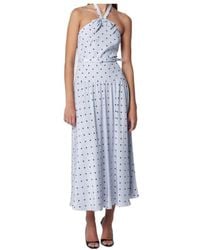 Alessandra Rich - Polka-Dot Halter-Neck Midi Dress - Lyst