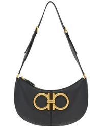 Ferragamo - Maxi Gancini Shoulder Bag - Lyst