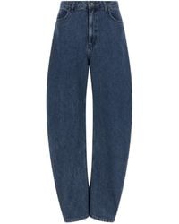 ROTATE BIRGER CHRISTENSEN - Draped Barrel-Leg High-Waist Jeans - Lyst