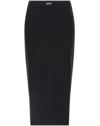 Off-White c/o Virgil Abloh - Logo Printed Midi Skirt - Lyst