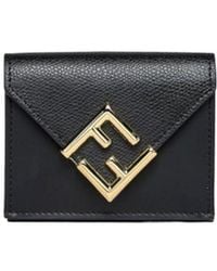 Fendi - Logo Plaque Folded Wallet - Lyst