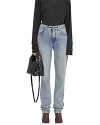 MM6 by Maison Margiela - Five-Pocket Split-Leg Denim Pants - Lyst