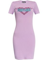Versace Jeans Couture - Couture Embellished Short-Sleeved Mini Dress - Lyst