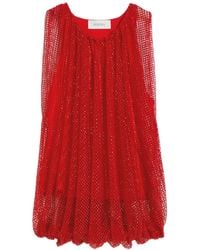 Sportmax - Mesh Top With Crystals - Lyst