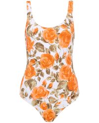 Chloé - Chloé Rose-Print One-Piece Swimsuit - Lyst