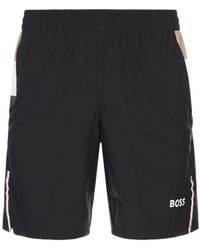 BOSS - Boss Logo-Printed Elasticated Waistband Shorts - Lyst