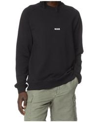 MSGM - Logo Printed Crewneck Sweatshirt - Lyst