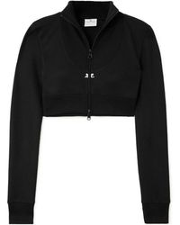 Courreges - Cropped Ribbed Jersey Jacket - Lyst