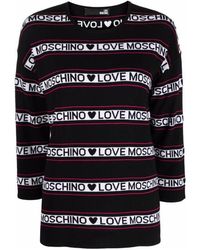 Moschino - Inlaid Logo Nine-Cent Sleeve Pullover - Lyst