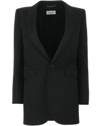 Saint Laurent - Single-Breasted Peak-Lapel Blazer - Lyst