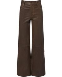 FRAME - Le Slim Palazzo Leather Wide-Leg Pants - Lyst