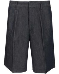 Emporio Armani - Pleated Bermuda Shorts - Lyst